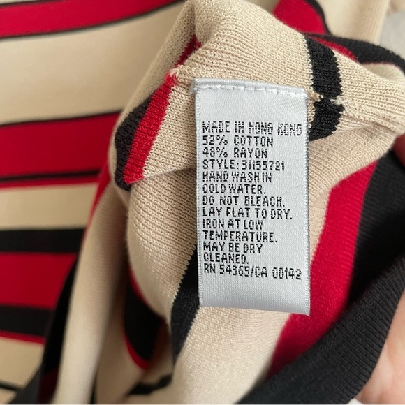 Nygard Collection Women's Striped Top - Red and Tan NWT Large stretch casual - Picture 7 of 9